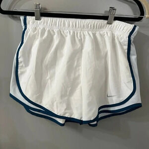 Nike Dri Fit Shorts White and Blue Woman Medium